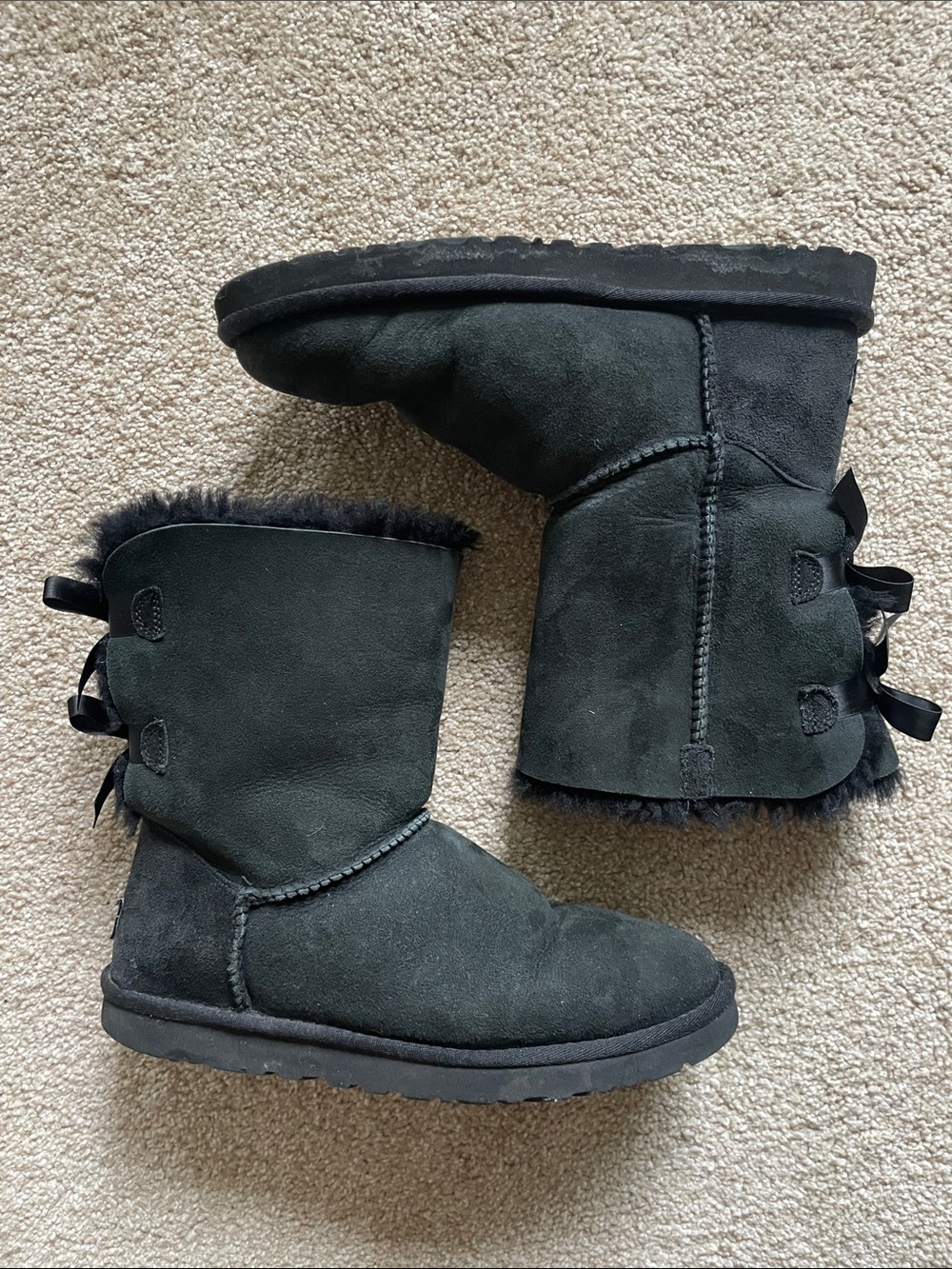 UGG Black Bailey Bow Boots